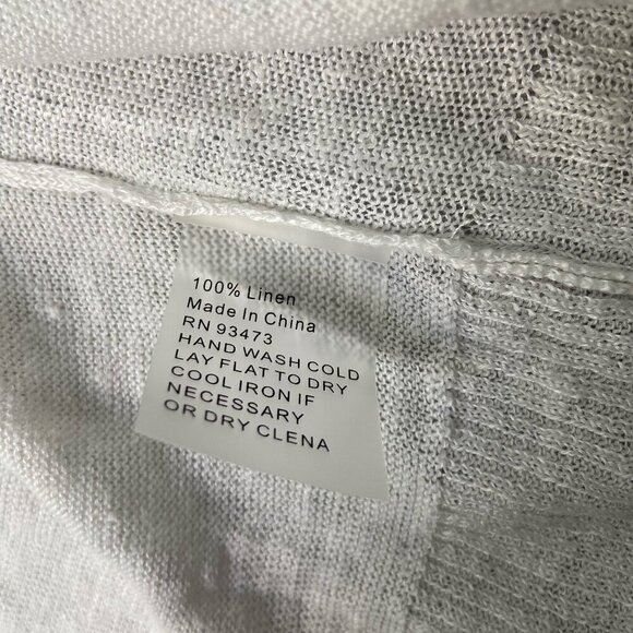 Pure Amici 100% Linen Open Cardigan Sweater Duster White Size 1 (S/M) - Picture 7 of 7